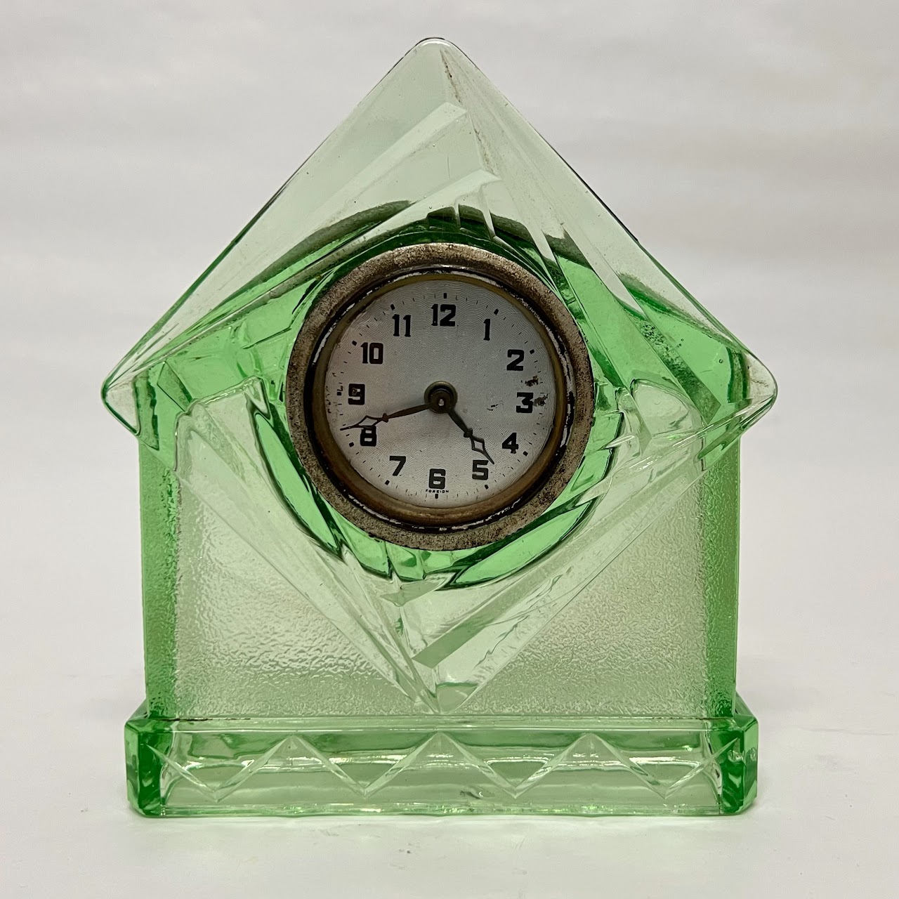 Art Deco Uranium Glass Mantel Clock