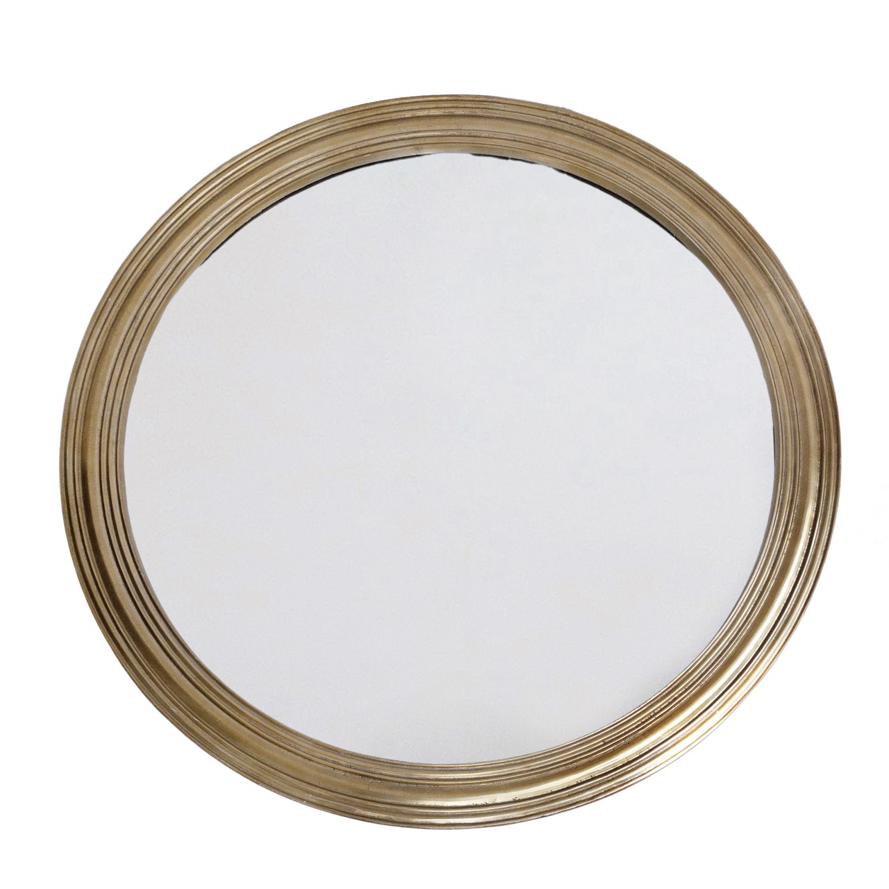 Brass Framed Round Wall Mirror