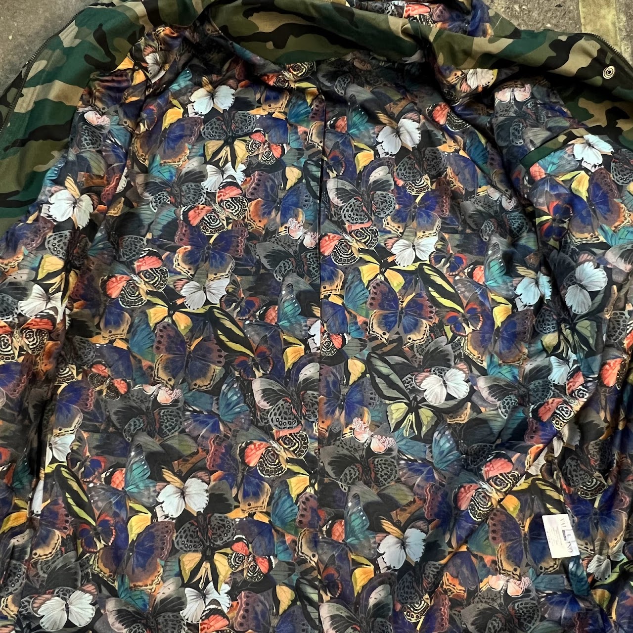 Valentino Butterfly Embroidered Camouflage Parka Jacket