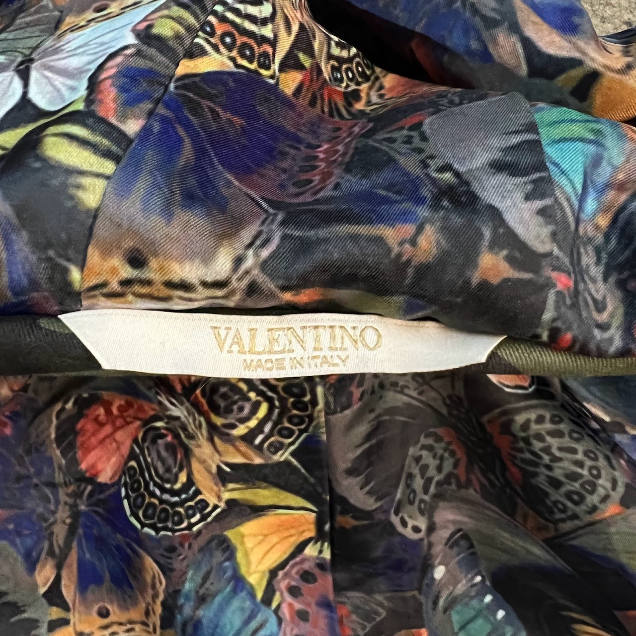 Valentino Butterfly Embroidered Camouflage Parka Jacket