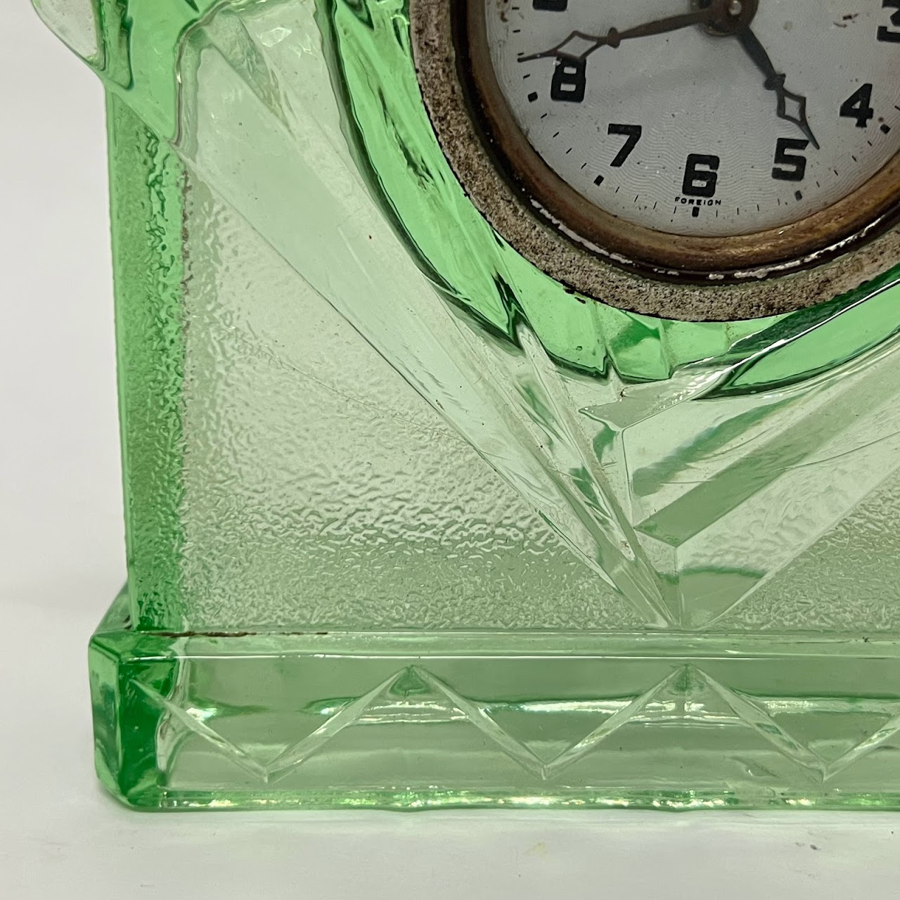 Art Deco Uranium Glass Mantel Clock