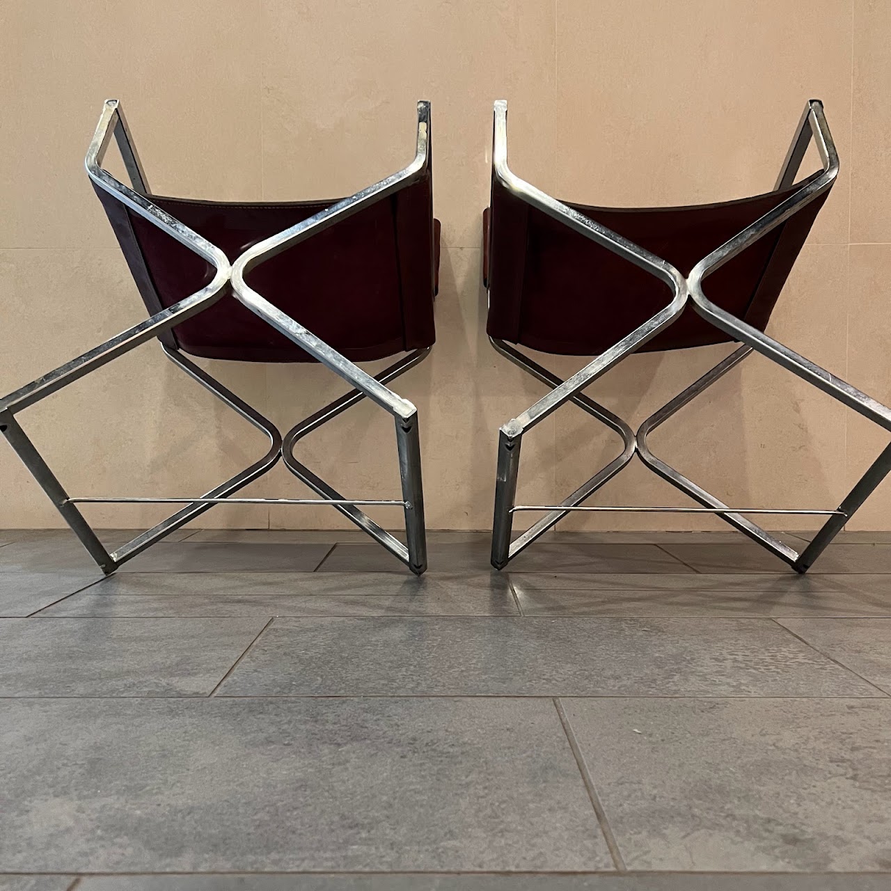 Mid-Century Modern Milo Baughman Style Producer Chair Pair