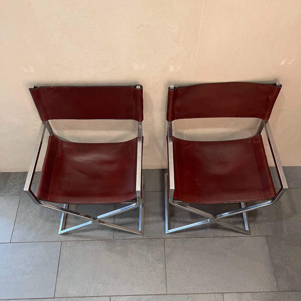 Mid-Century Modern Milo Baughman Style Producer Chair Pair