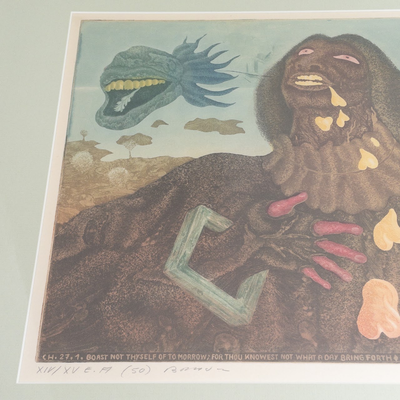 Arik Brauer Signed Surrealist Etching & Aquatint