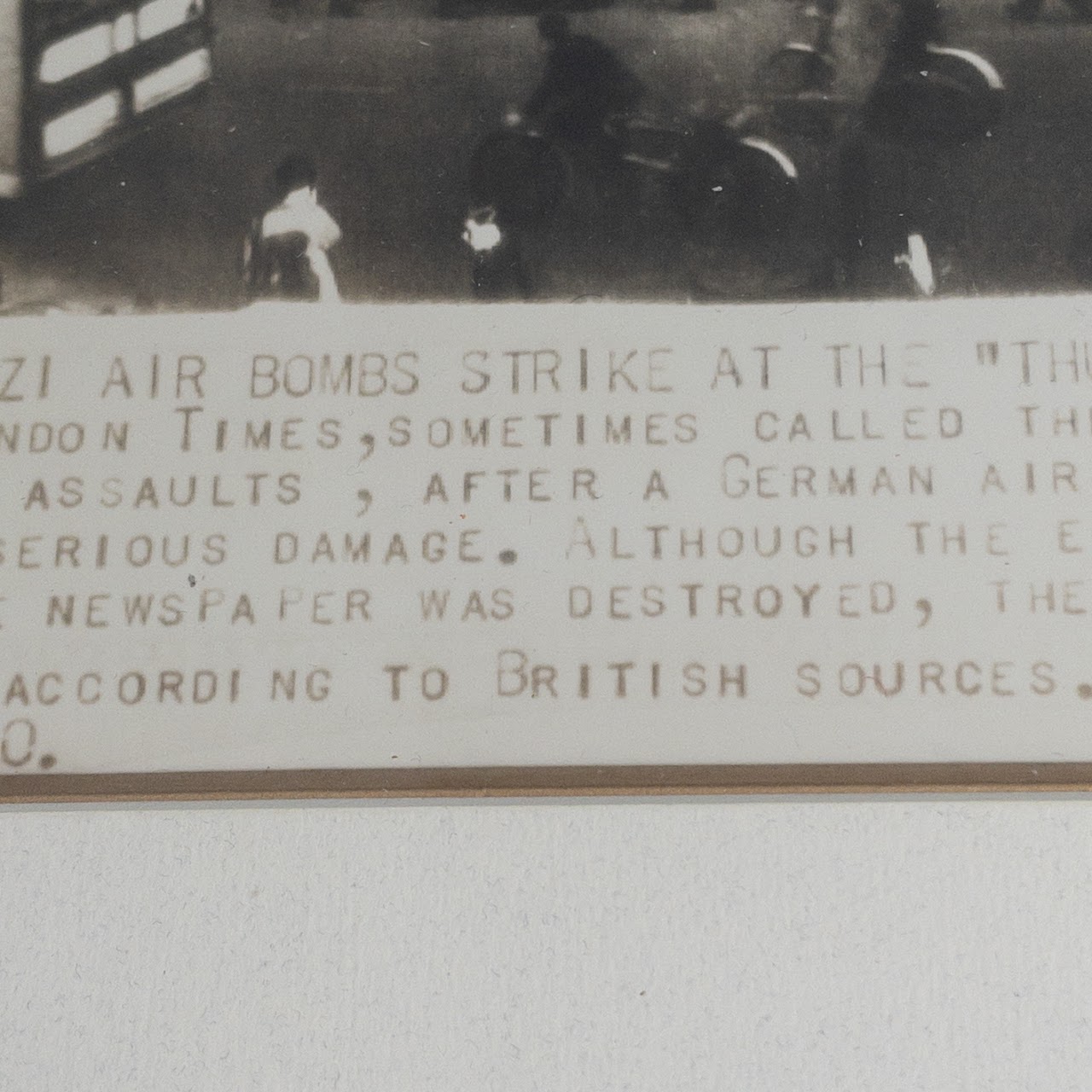 WWII The Blitz Bombing of the London Times Building Photograph, 1940