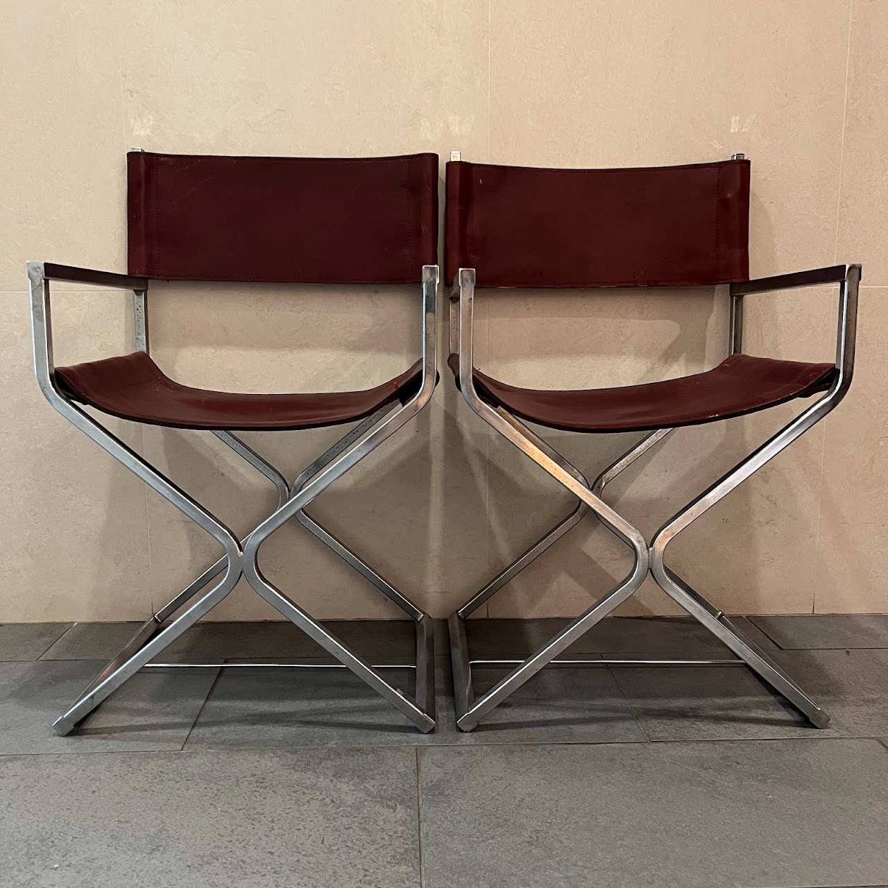 Mid-Century Modern Milo Baughman Style Producer Chair Pair