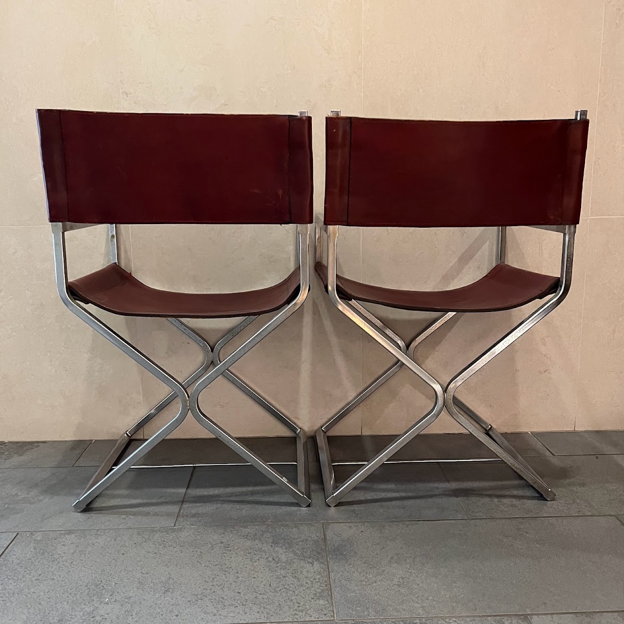 Mid-Century Modern Milo Baughman Style Producer Chair Pair