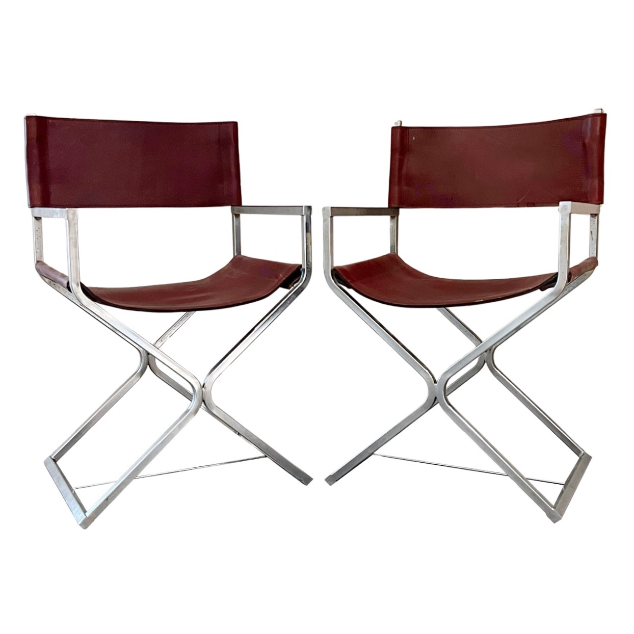 Mid-Century Modern Milo Baughman Style Producer Chair Pair