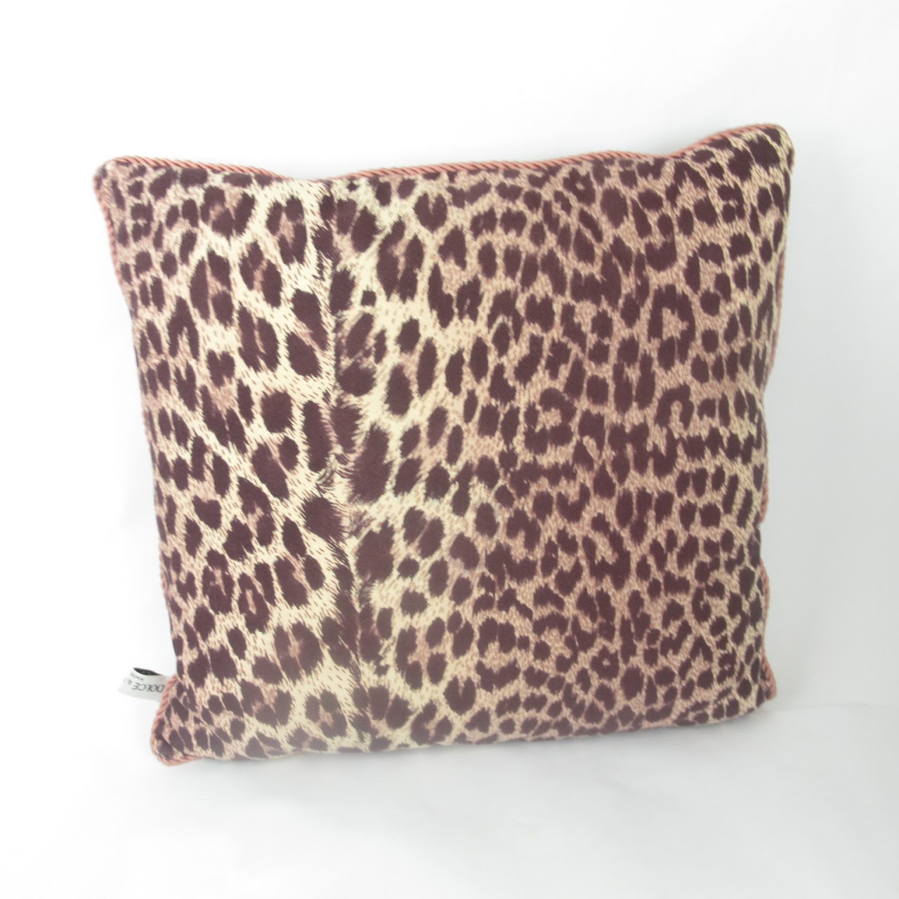 Dolce & Gabbana Pink Trim Cheetah Pillow Pair