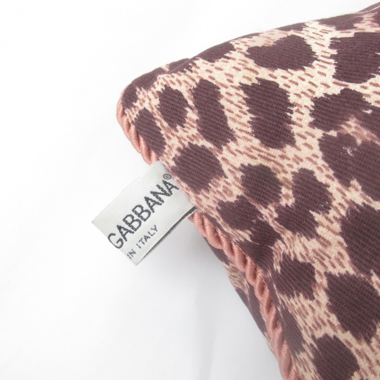 Dolce & Gabbana Pink Trim Cheetah Pillow Pair