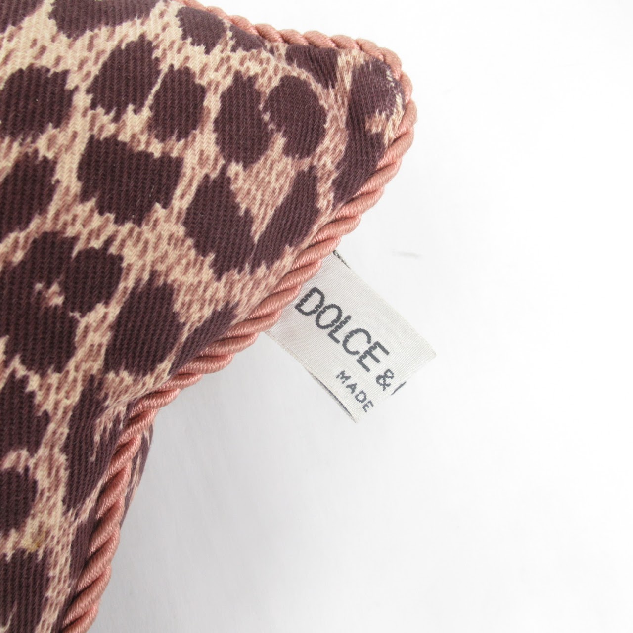 Dolce & Gabbana Pink Trim Cheetah Pillow Pair