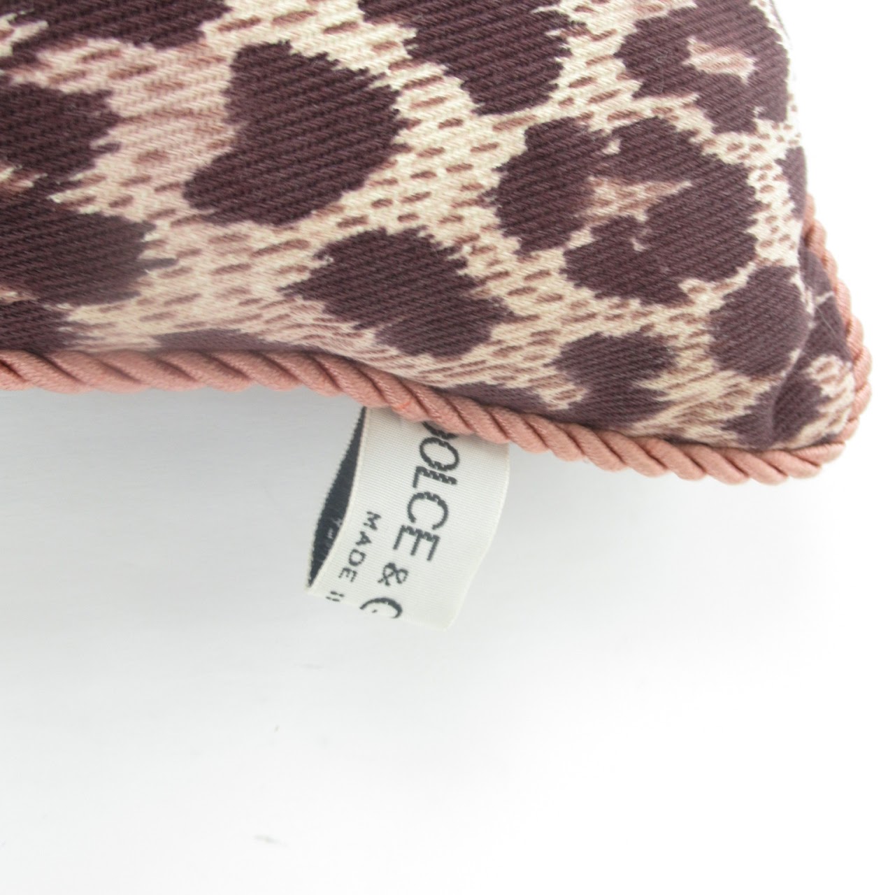 Dolce & Gabbana Pink Trim Cheetah Pillow Pair