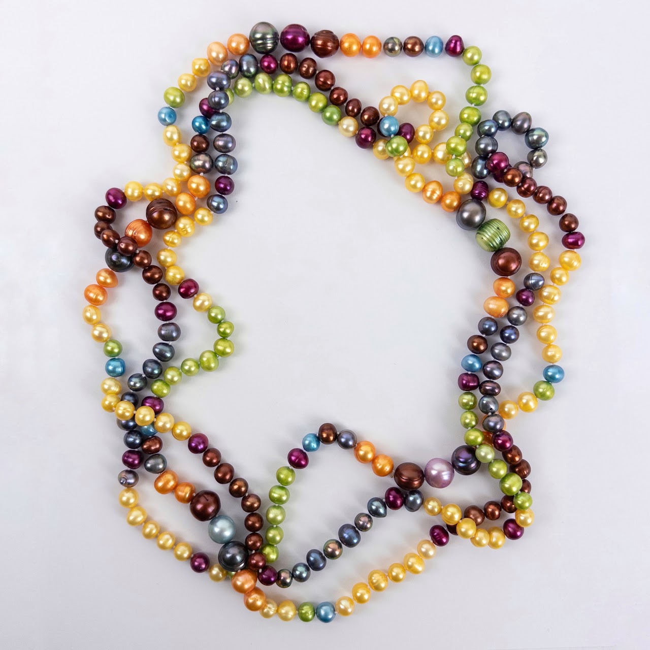 Multicolor Freshwater Pearl 80" Endless Strand Necklace