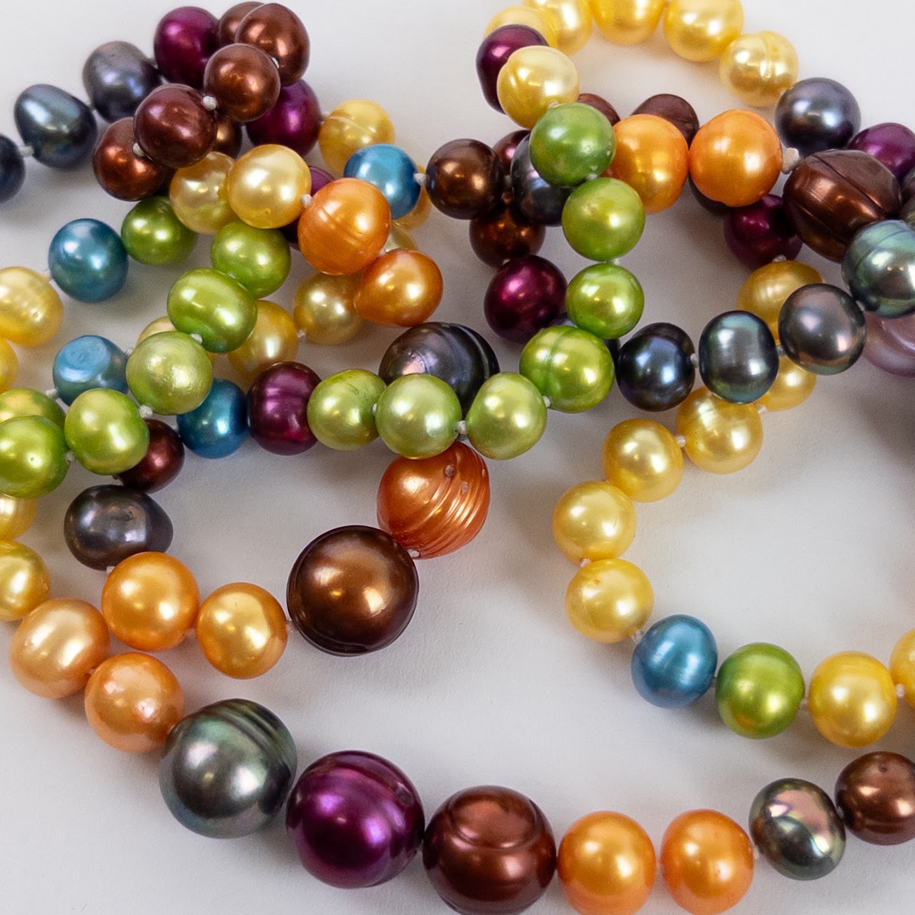 Multicolor Freshwater Pearl 80" Endless Strand Necklace