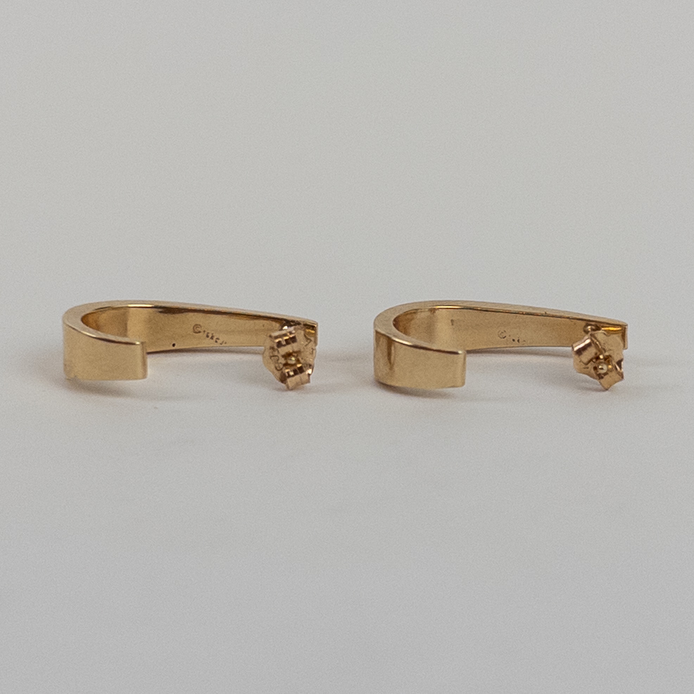 14K Yellow Gold 'J' Hoop Earrings