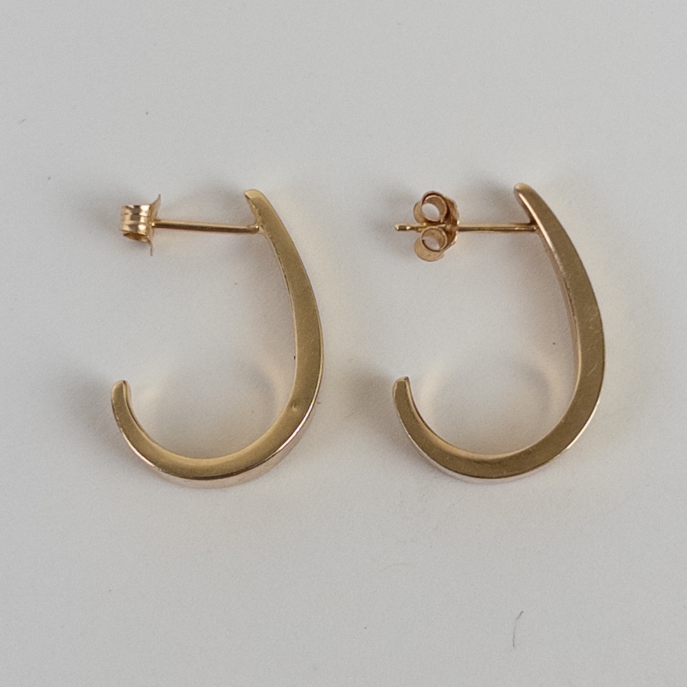 14K Yellow Gold 'J' Hoop Earrings