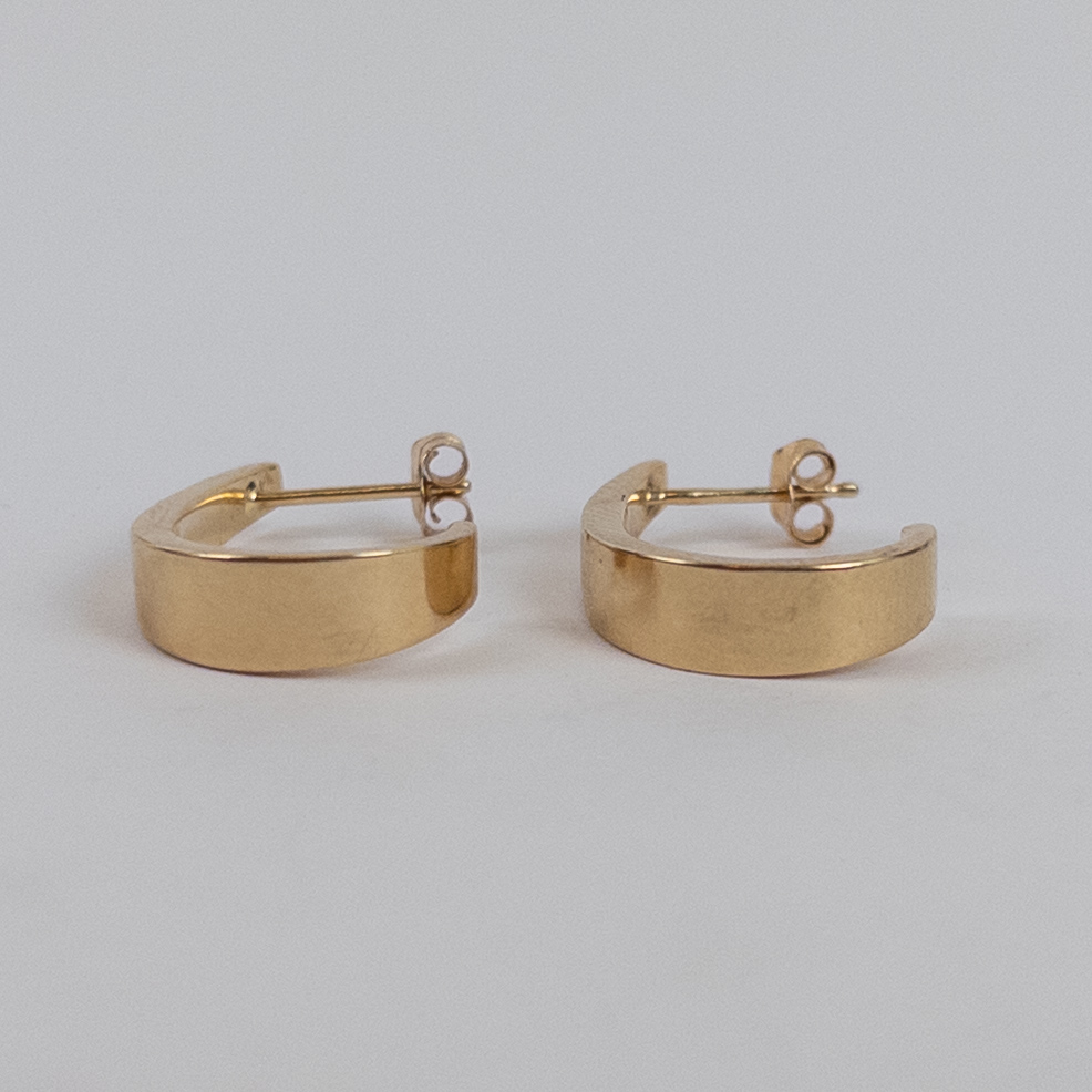 14K Yellow Gold 'J' Hoop Earrings