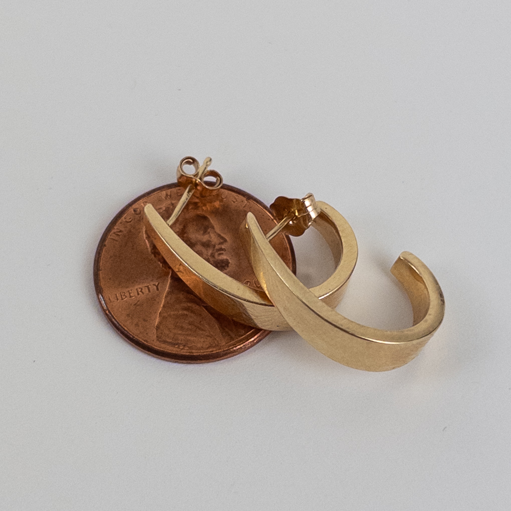 14K Yellow Gold 'J' Hoop Earrings