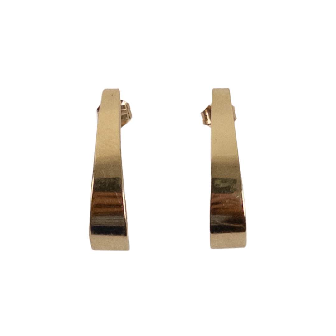 14K Yellow Gold 'J' Hoop Earrings