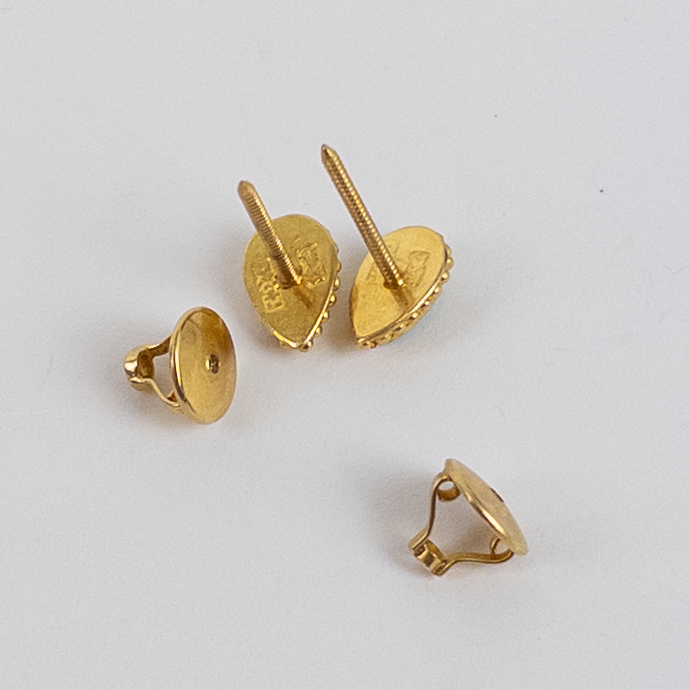 18K Gold & Jade Teardrop Stud Earrings