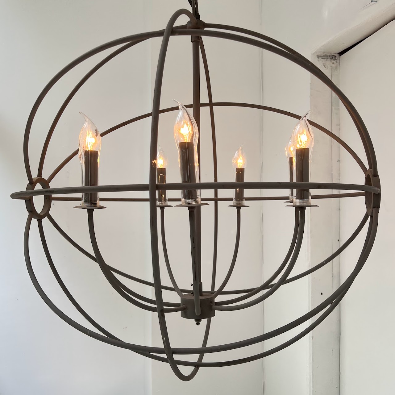 Armillary Sphere Seven Light Pendant Chandelier