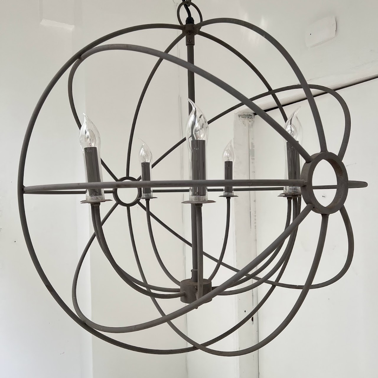 Armillary Sphere Seven Light Pendant Chandelier