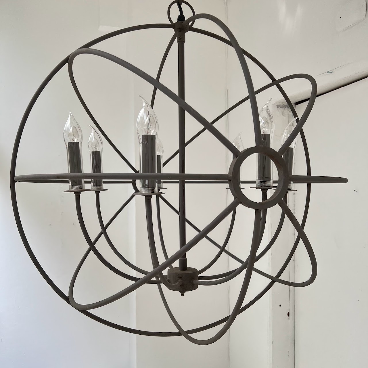 Armillary Sphere Seven Light Pendant Chandelier