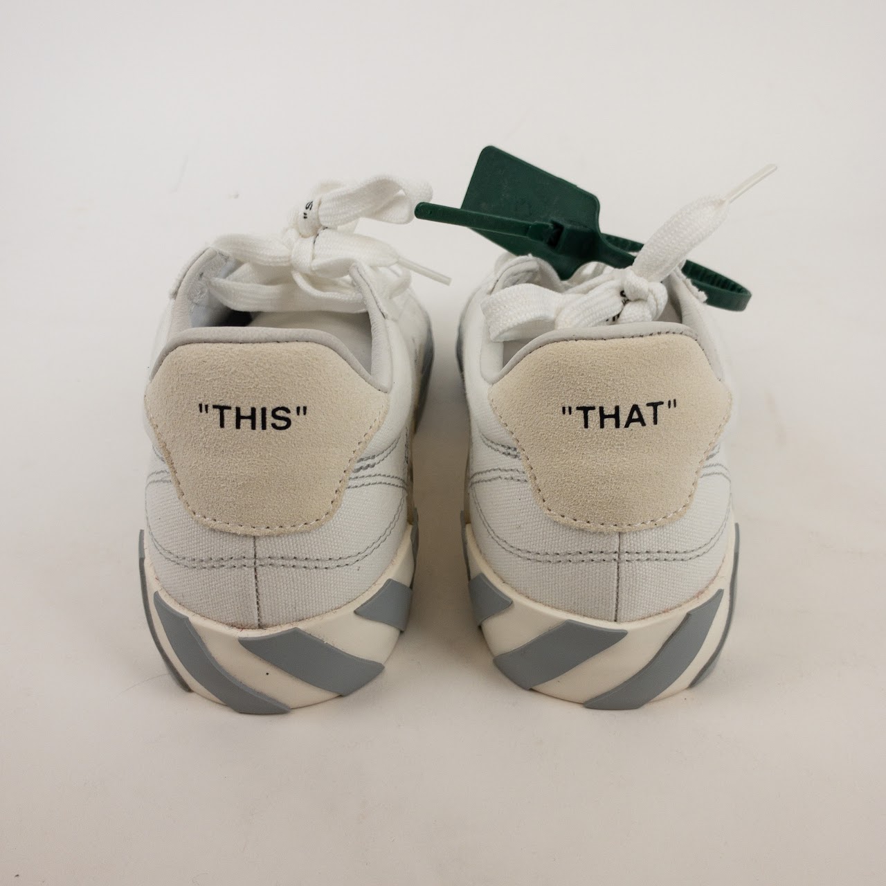 Off-White Canvas Low-Top Sneakers