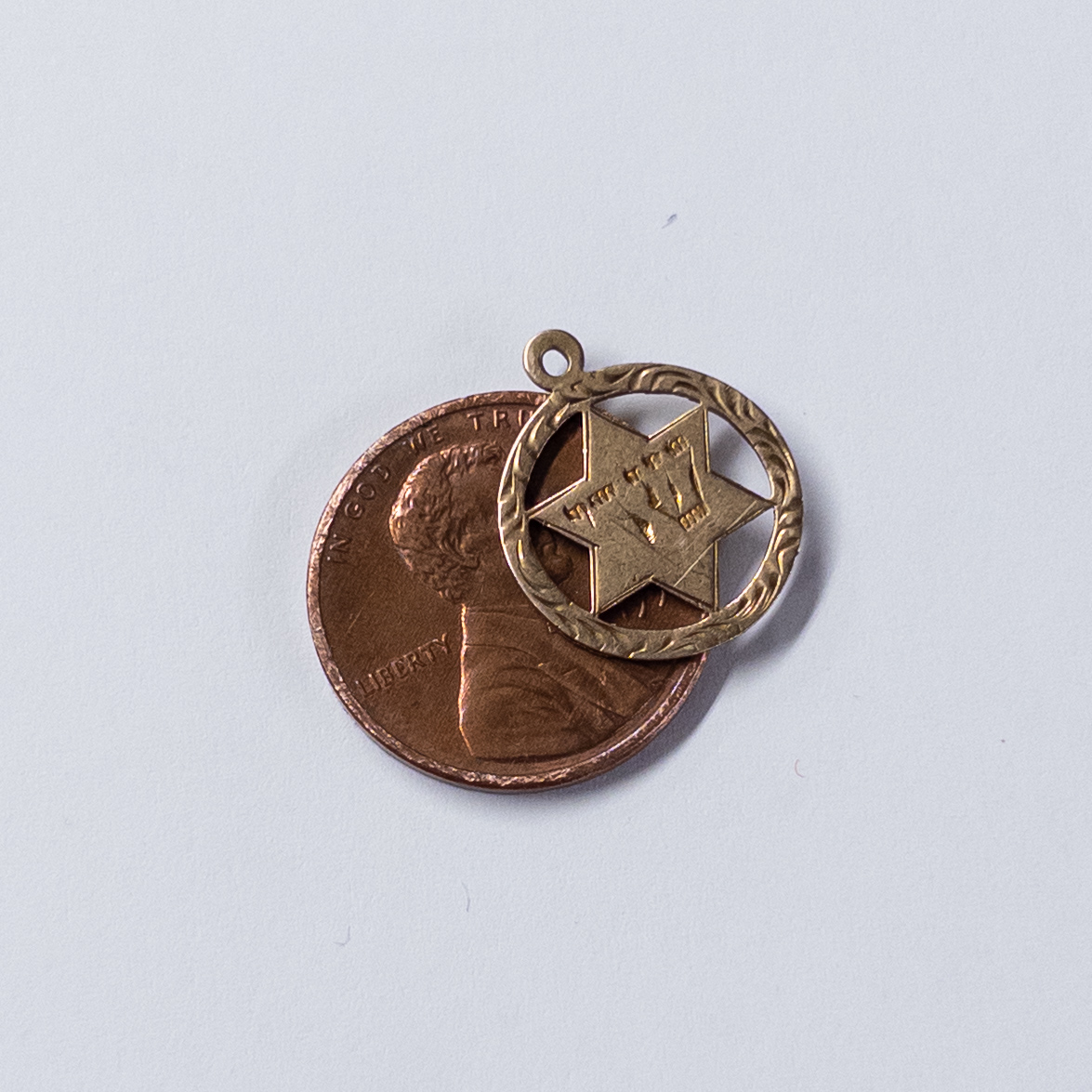 14K Gold Star of David Pendant