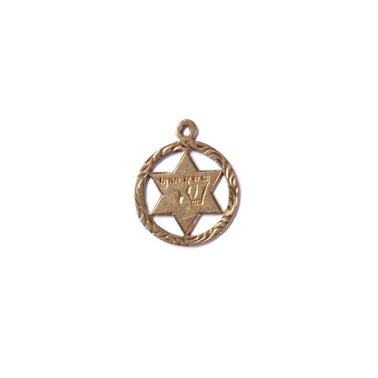 14K Gold Star of David Pendant