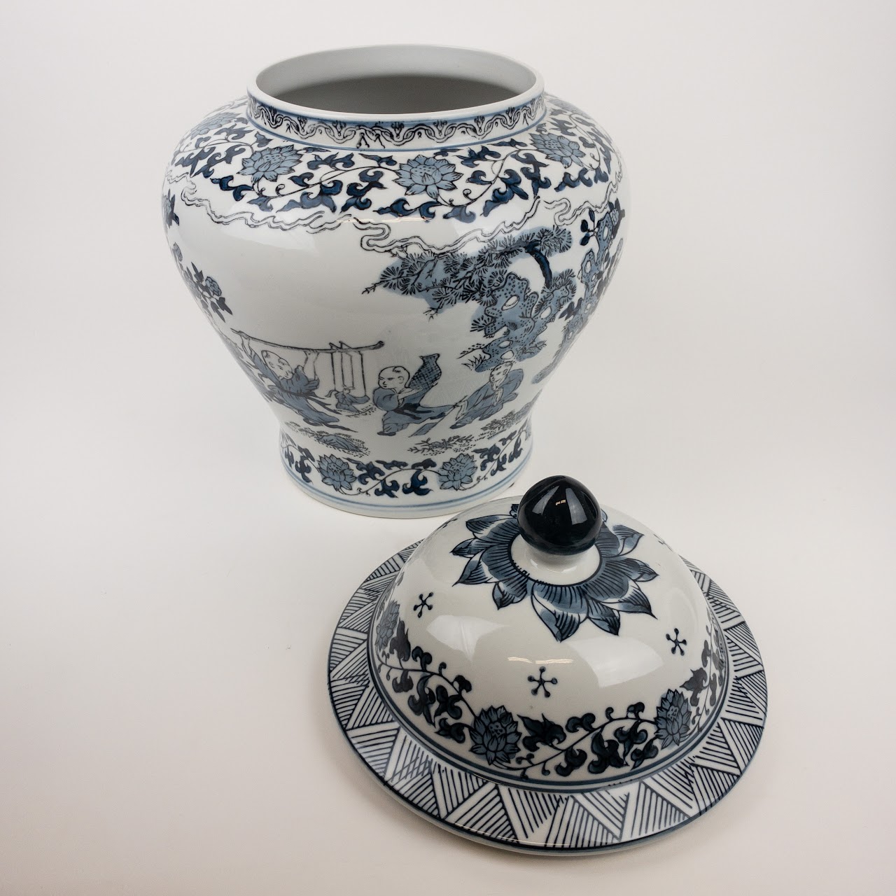 Blue & White Ceramic Ginger Jar