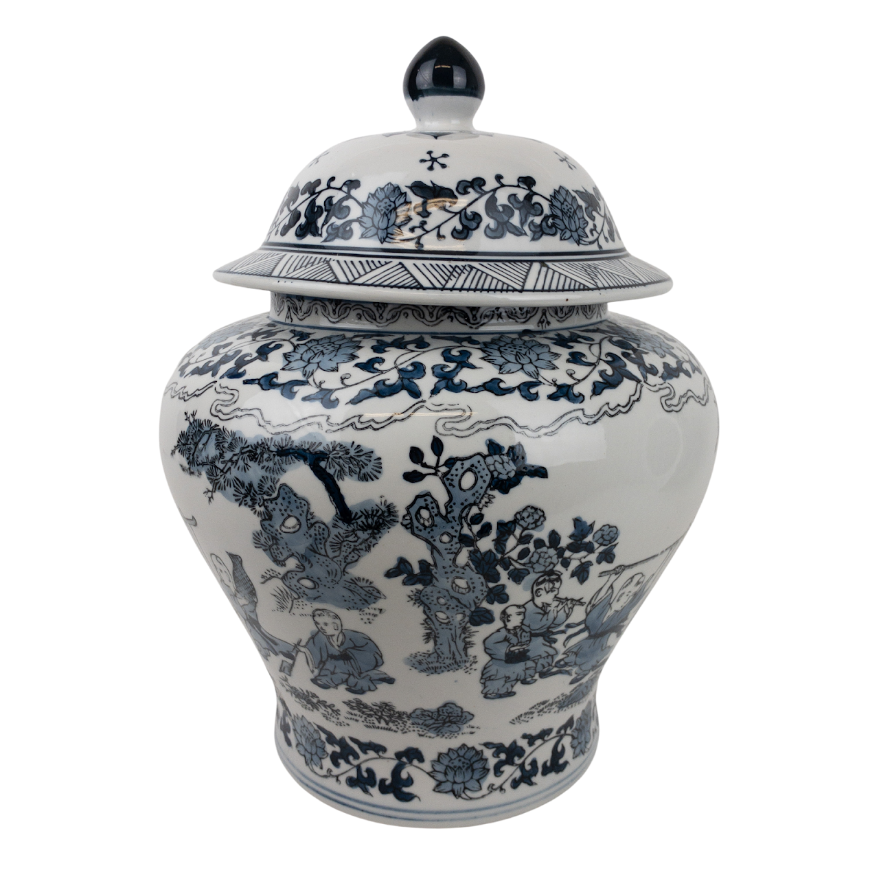 Blue & White Ceramic Ginger Jar