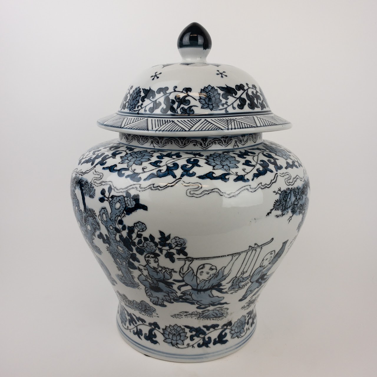 Blue & White Ceramic Ginger Jar