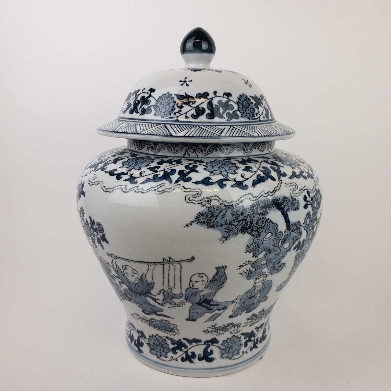 Blue & White Ceramic Ginger Jar