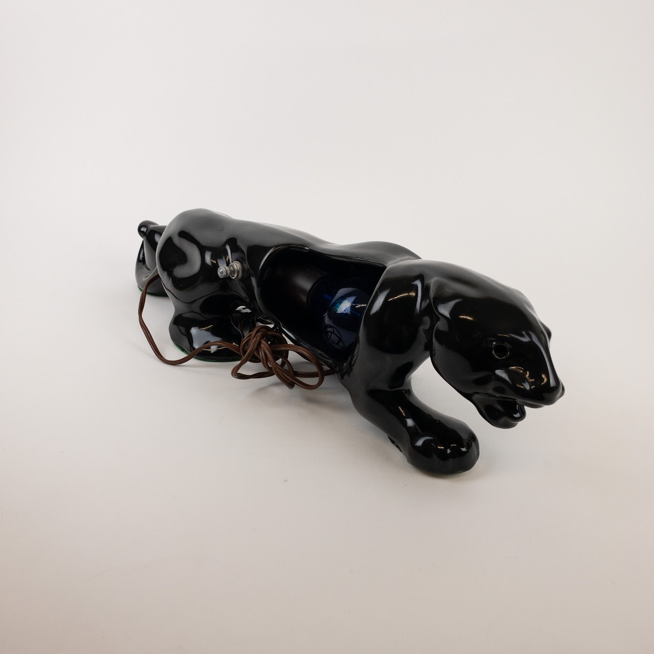 Ceramic Mid-Century Panther Lamp