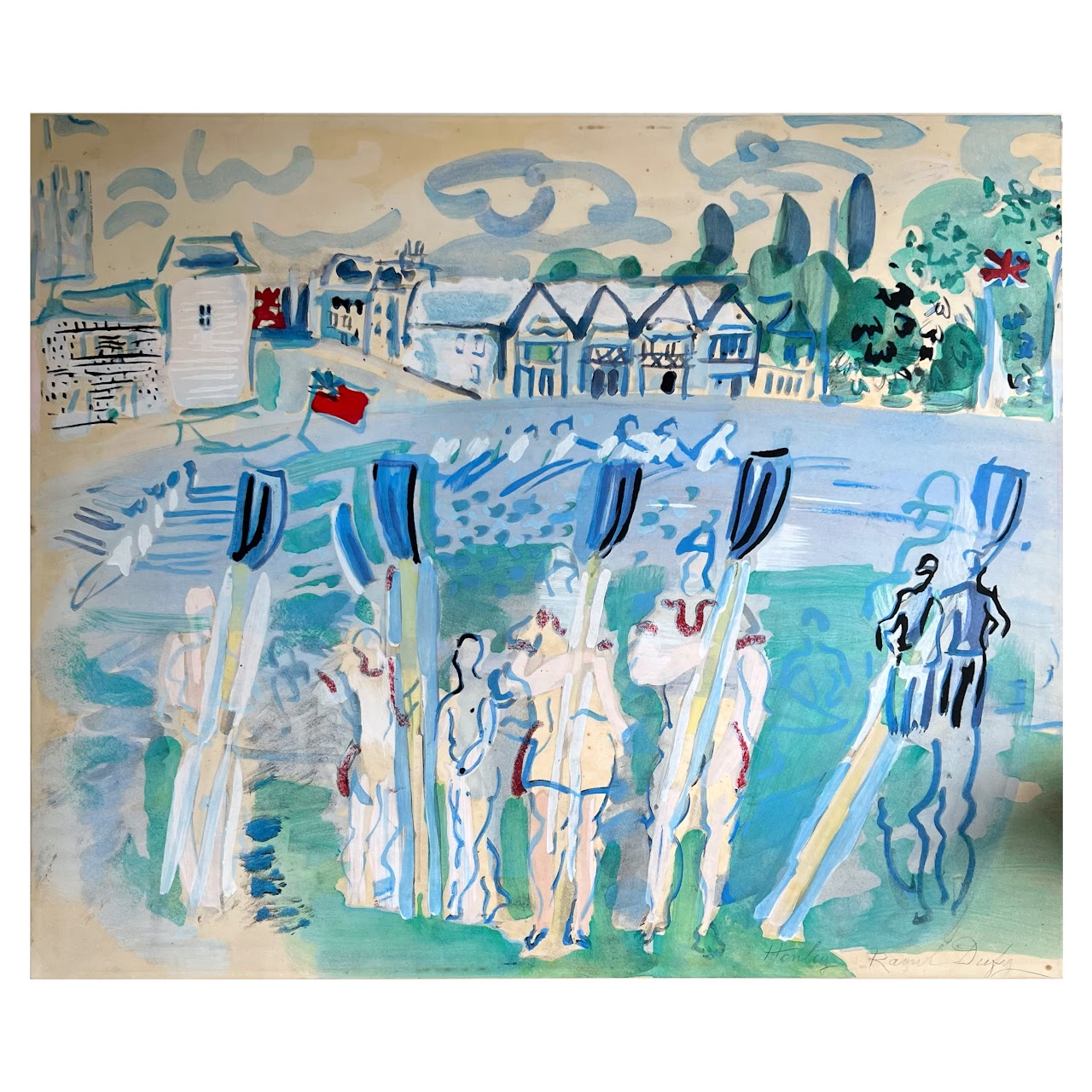 Raoul Dufy 'Henley' Vintage Five Color Pochoir Print