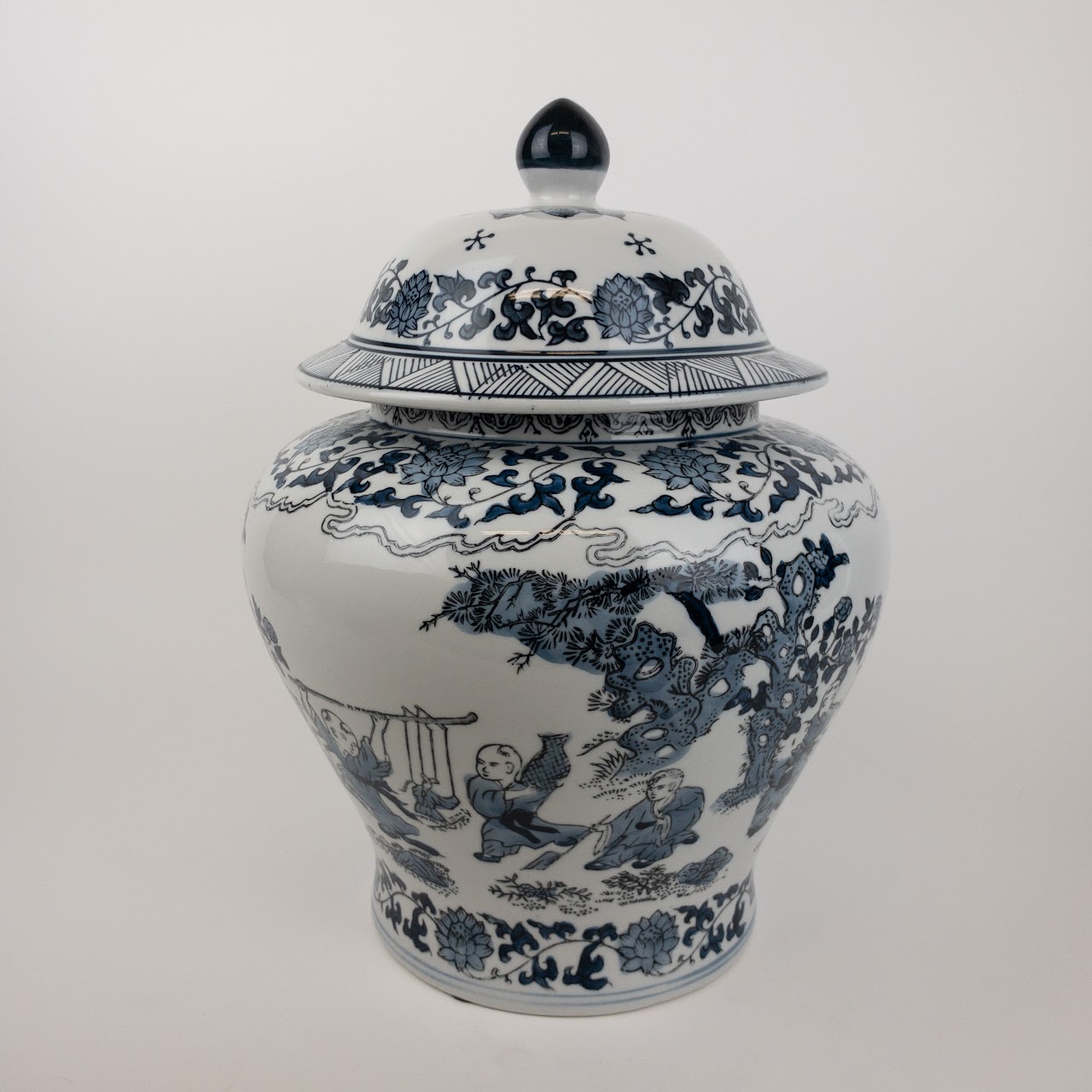 Blue & White Ceramic Ginger Jar