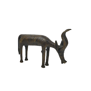 Burkina Faso Spanish Ibex Bronze Statuette