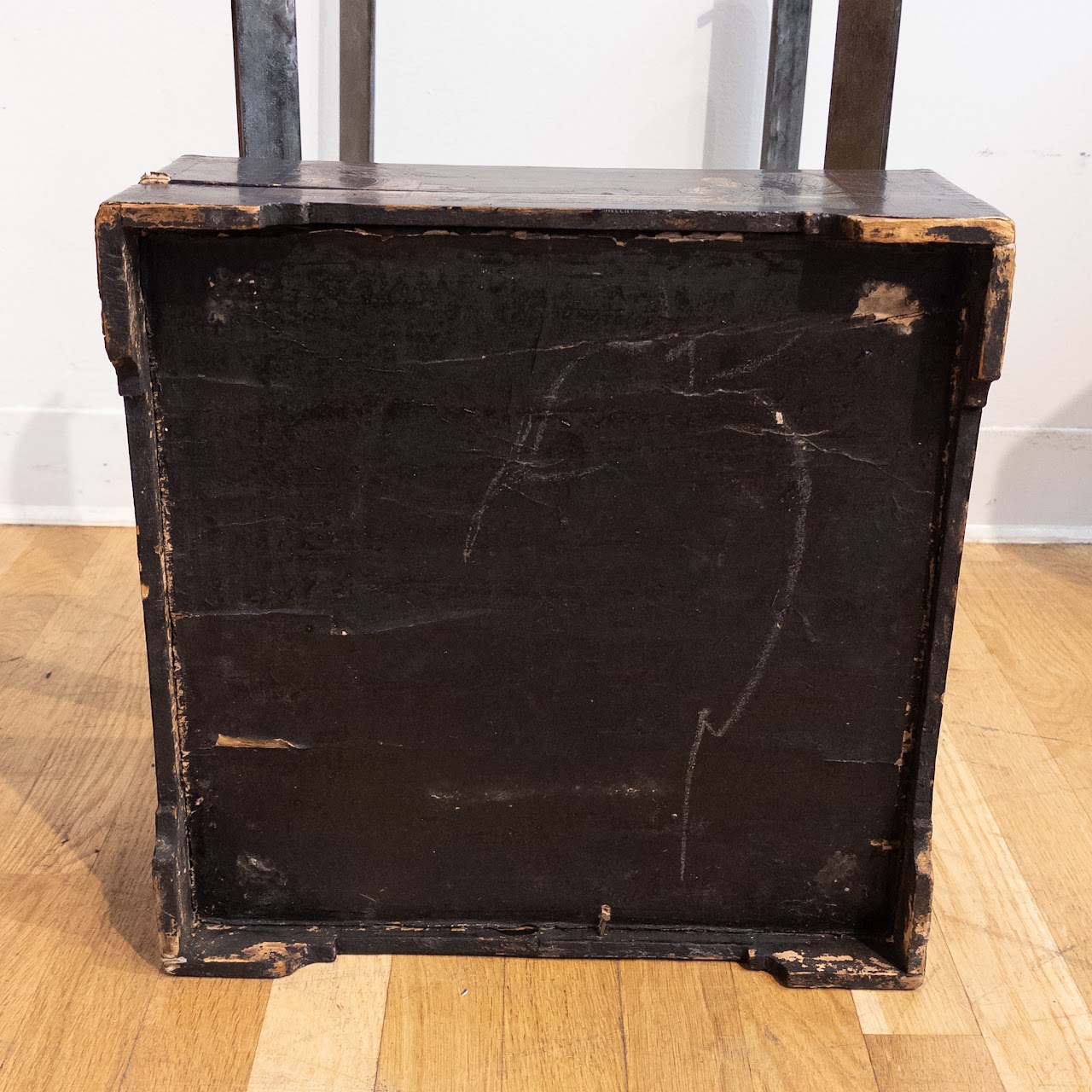 Antique Lacquered Chinese Box-Top End Table Pair