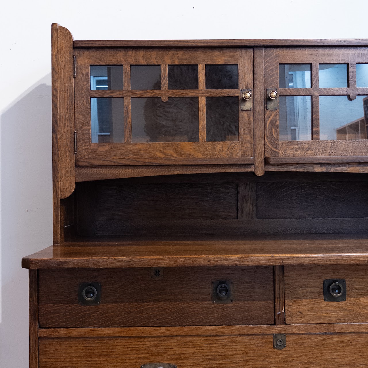 Early 20th C. Stickley Bros. Mission Oak Hutch Sideboard