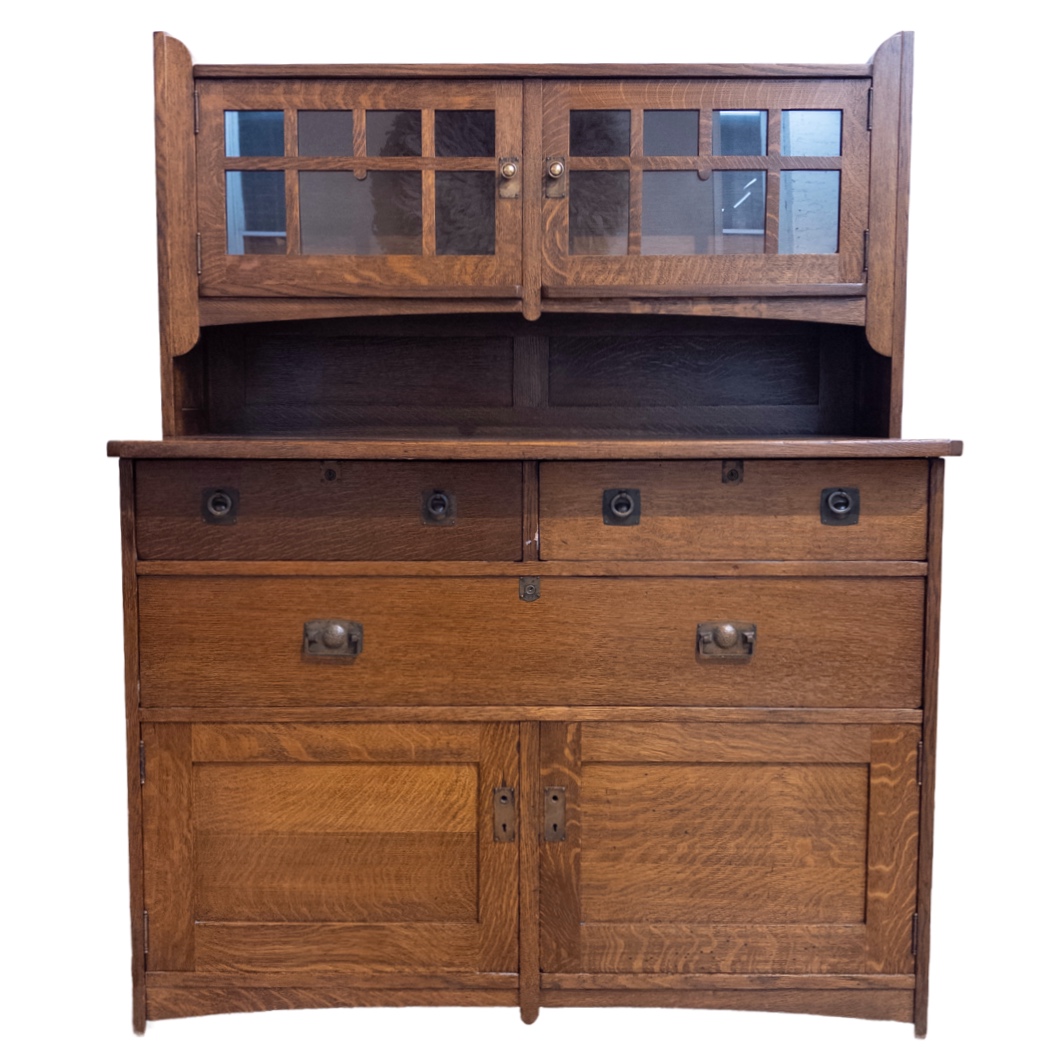 Early 20th C. Stickley Bros. Mission Oak Hutch Sideboard