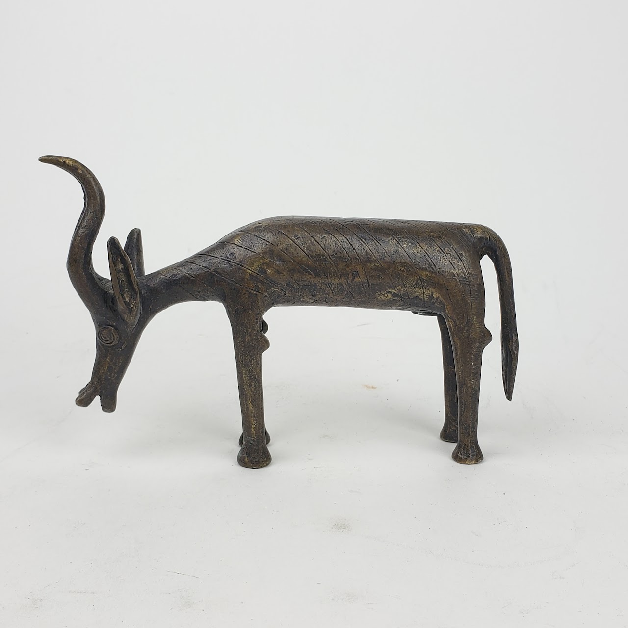 Burkina Faso Spanish Ibex Bronze Statuette