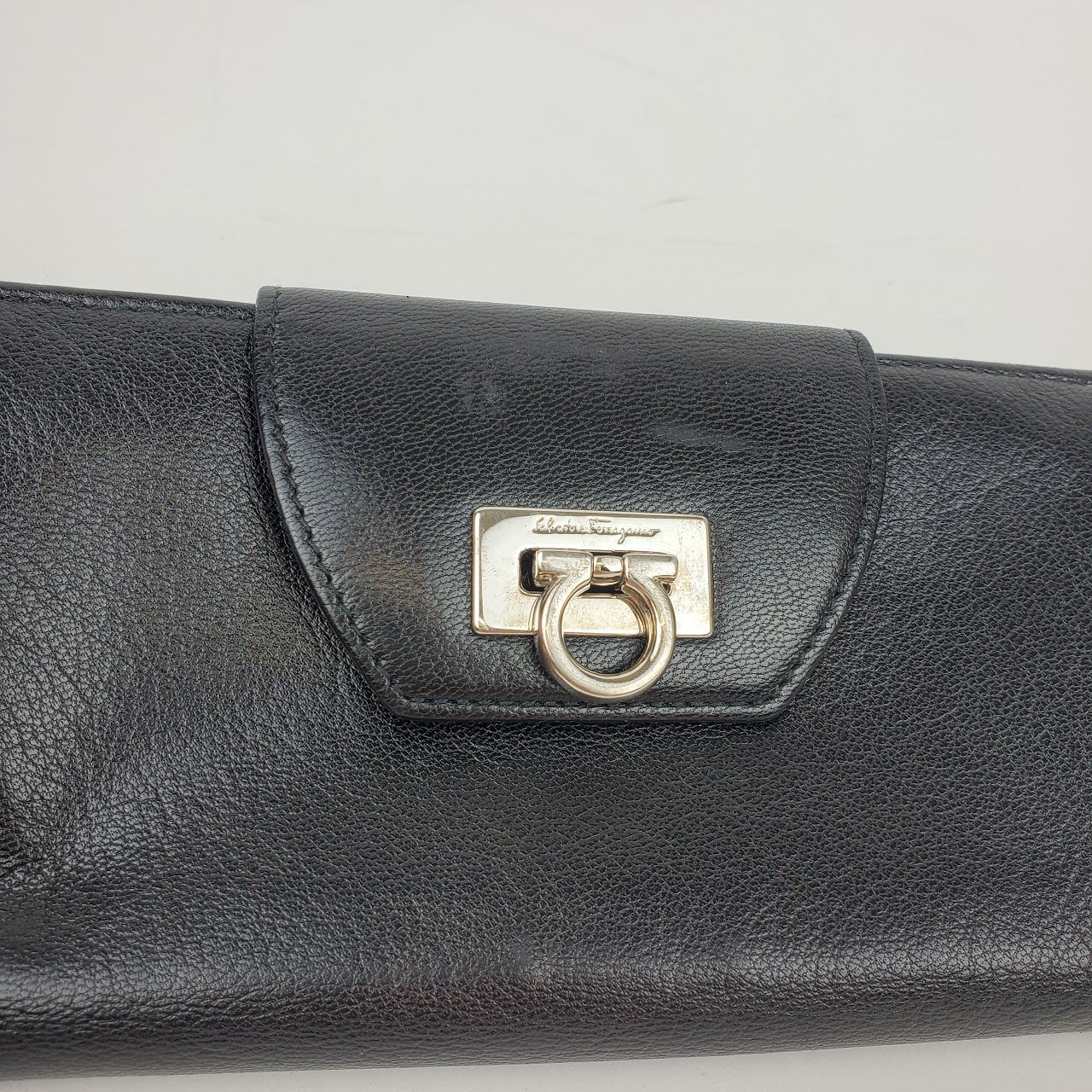 Salvatore Ferragamo Gancini Leather Portfolio Wallet