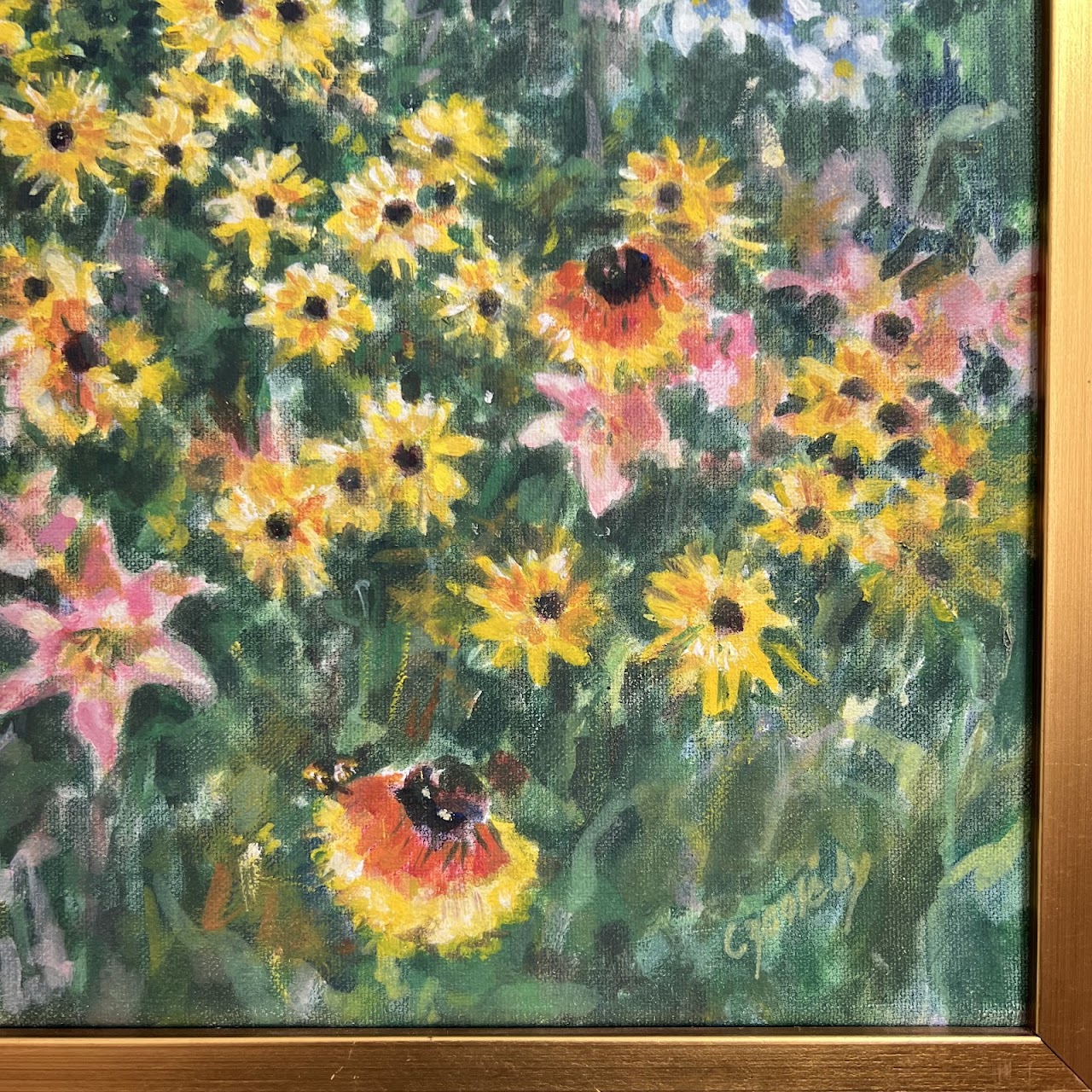 Meadow in Bloom Signed Oil Painting