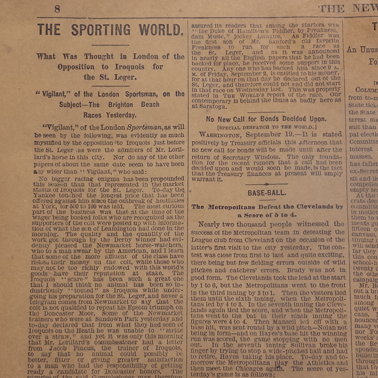 1881 'The New York World' Death of President Garfield Newspaper Cover Page