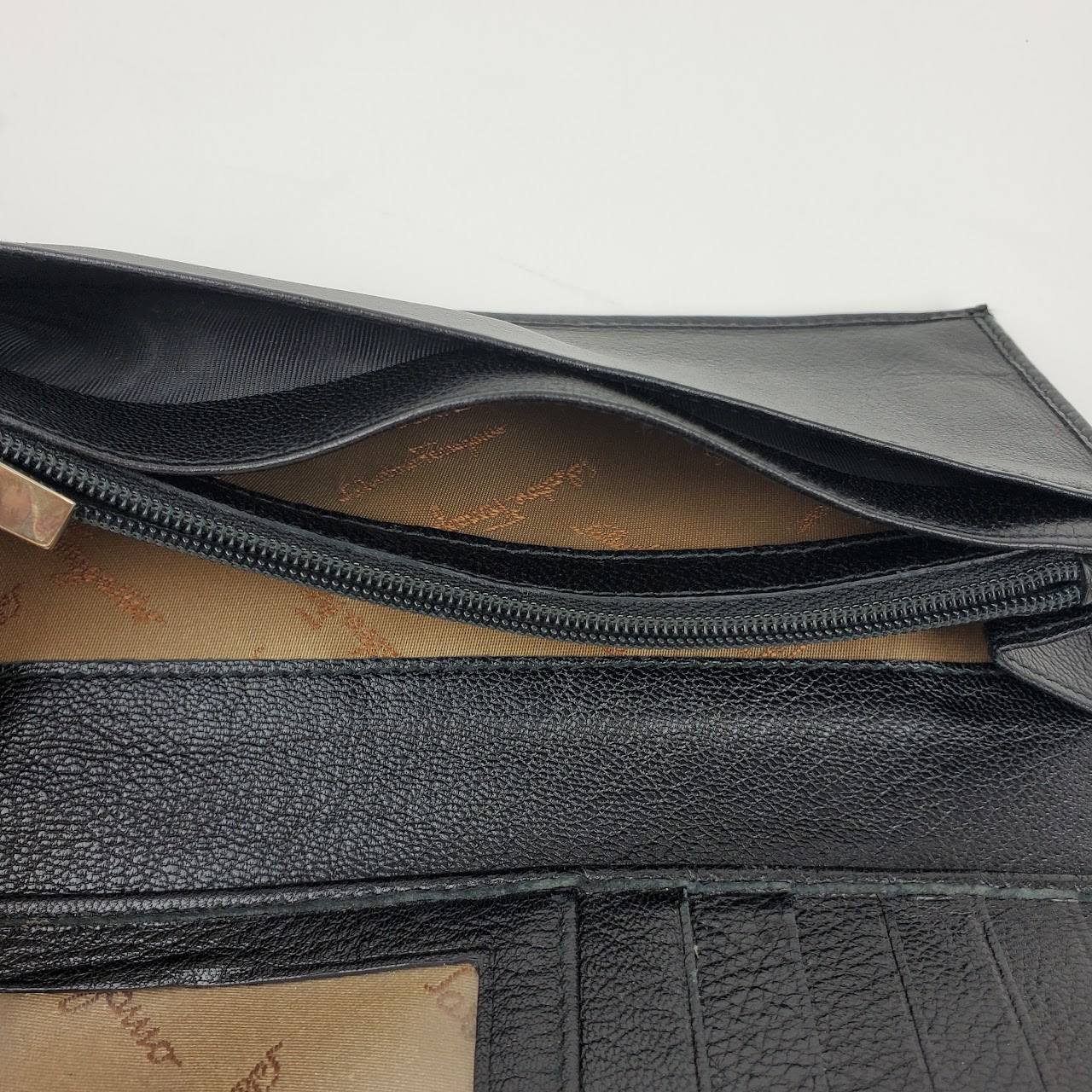 Salvatore Ferragamo Gancini Leather Portfolio Wallet