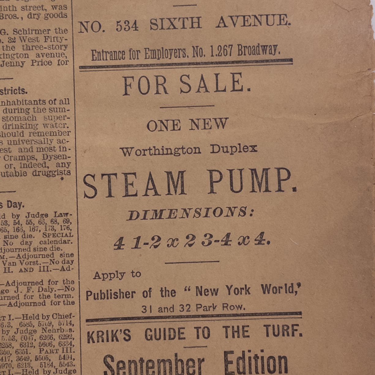 1881 'The New York World' Death of President Garfield Newspaper Cover Page