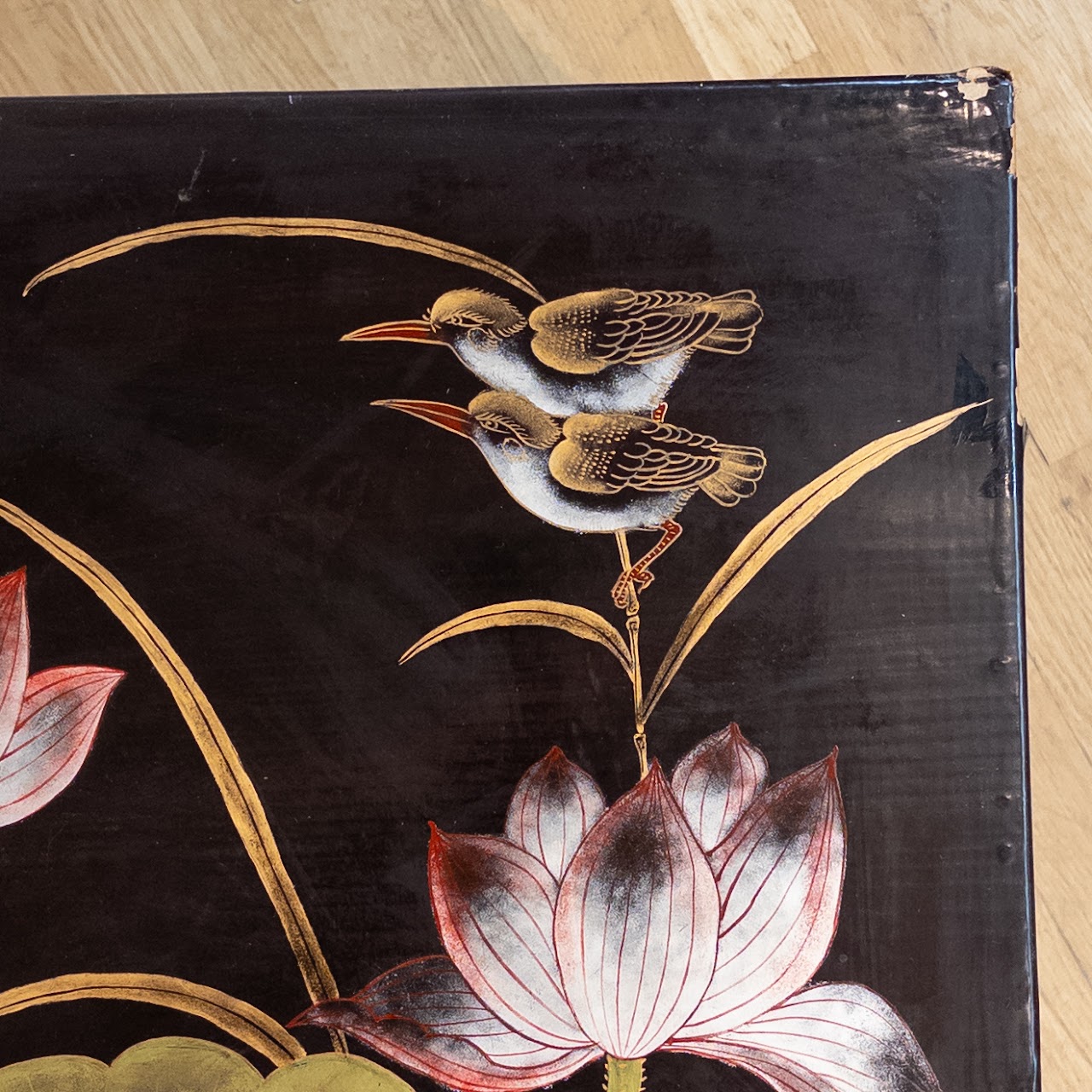 Chinese Hand Painted Lacquered Tea Chest