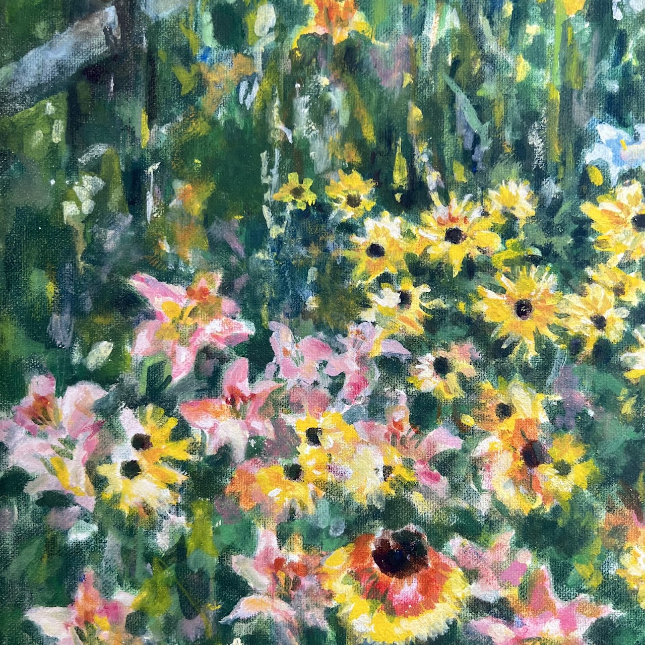 Meadow in Bloom Signed Oil Painting