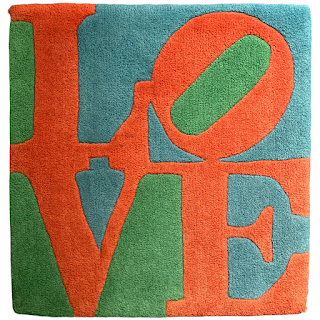 After Robert Indiana 'Love' Hand Tufted Rug
